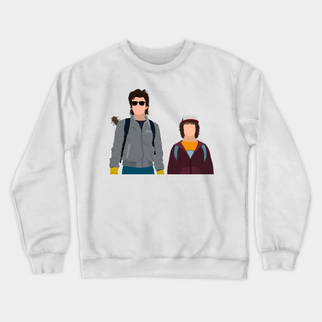 Stranger Things Dustin and Steve Fanart Crewneck Sweatshirt by senaeksi